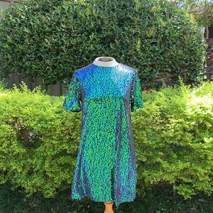 Green Sequin Mini Dress